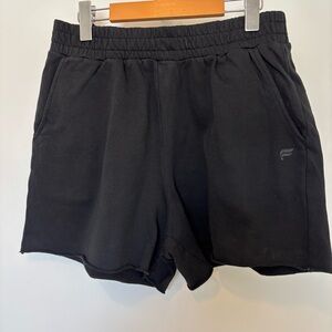Fabletics | Black Terry Shorts | Raw Edge